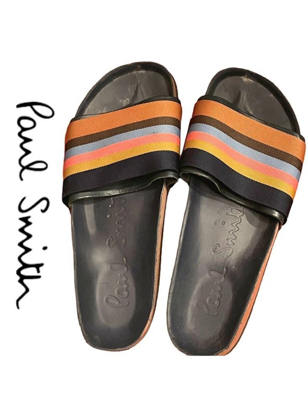 Paul Smith mens Signature Stripe Dru' Slides, size 10